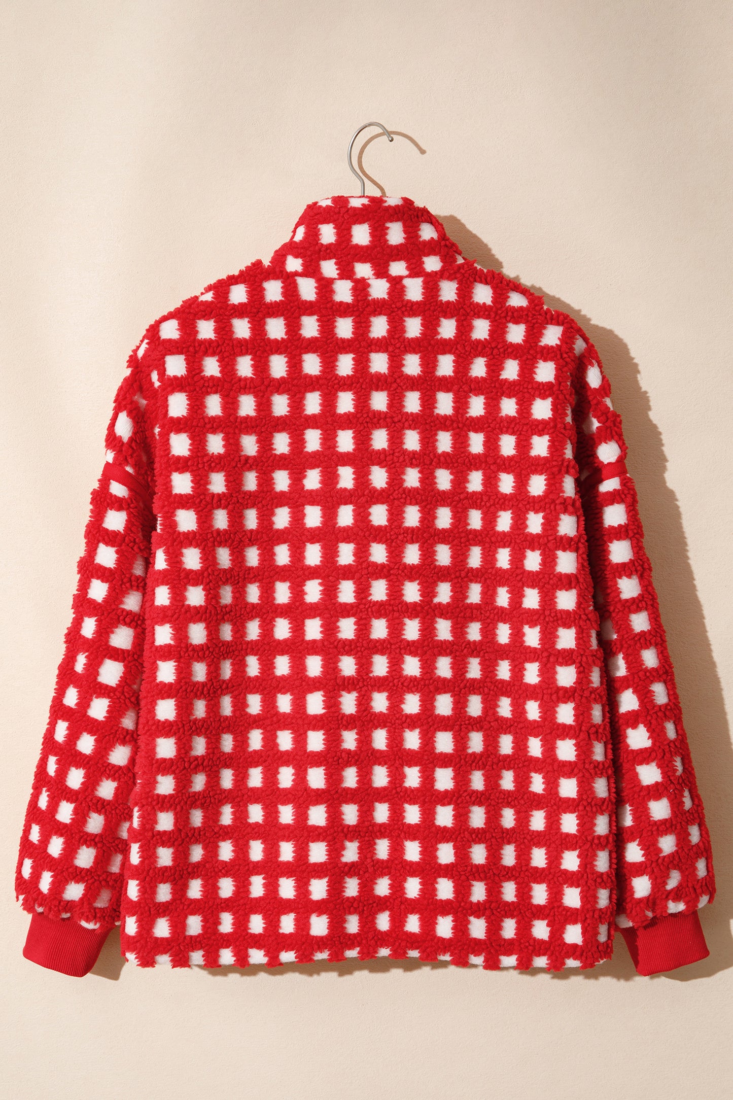Red Pine Plaid Sherpa Jacket