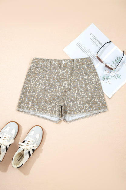 Wild West Leopard Denim Shorts