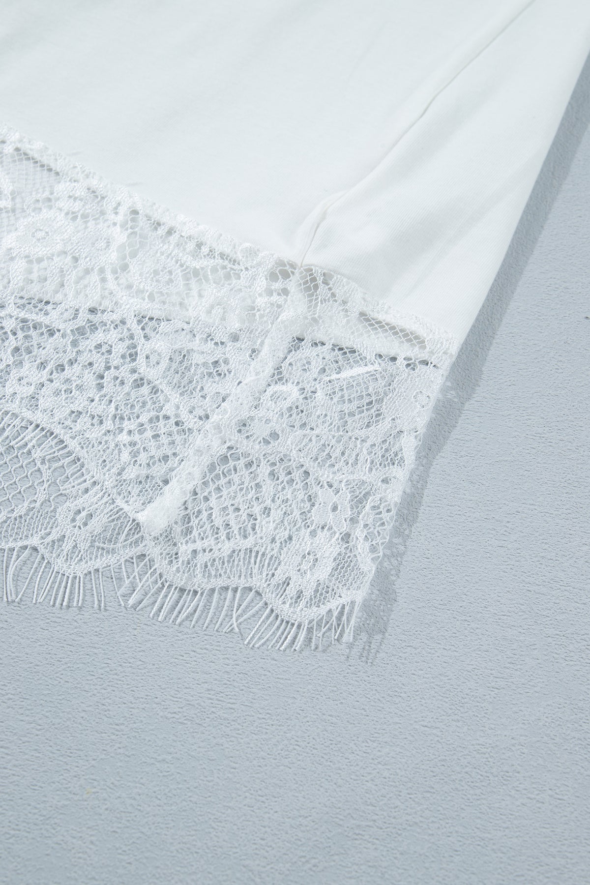 Asymmetric Lace-Hem Tee