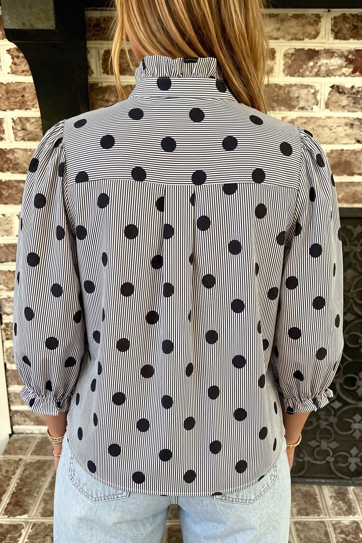 Polka Dot Ruffle Blouse
