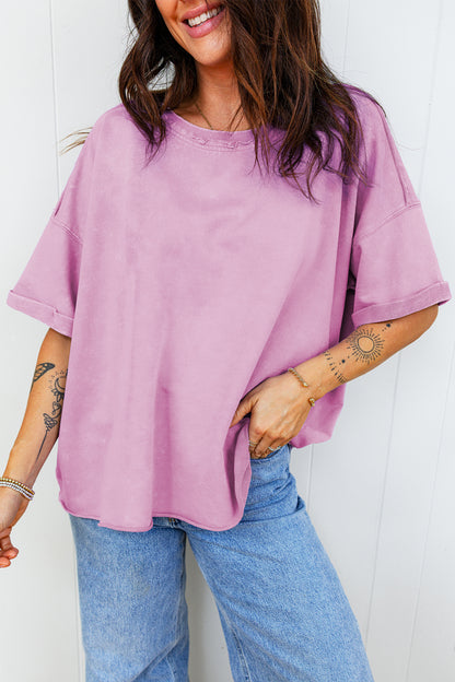 Lavender Mineral Wash Raw-Edge Tee