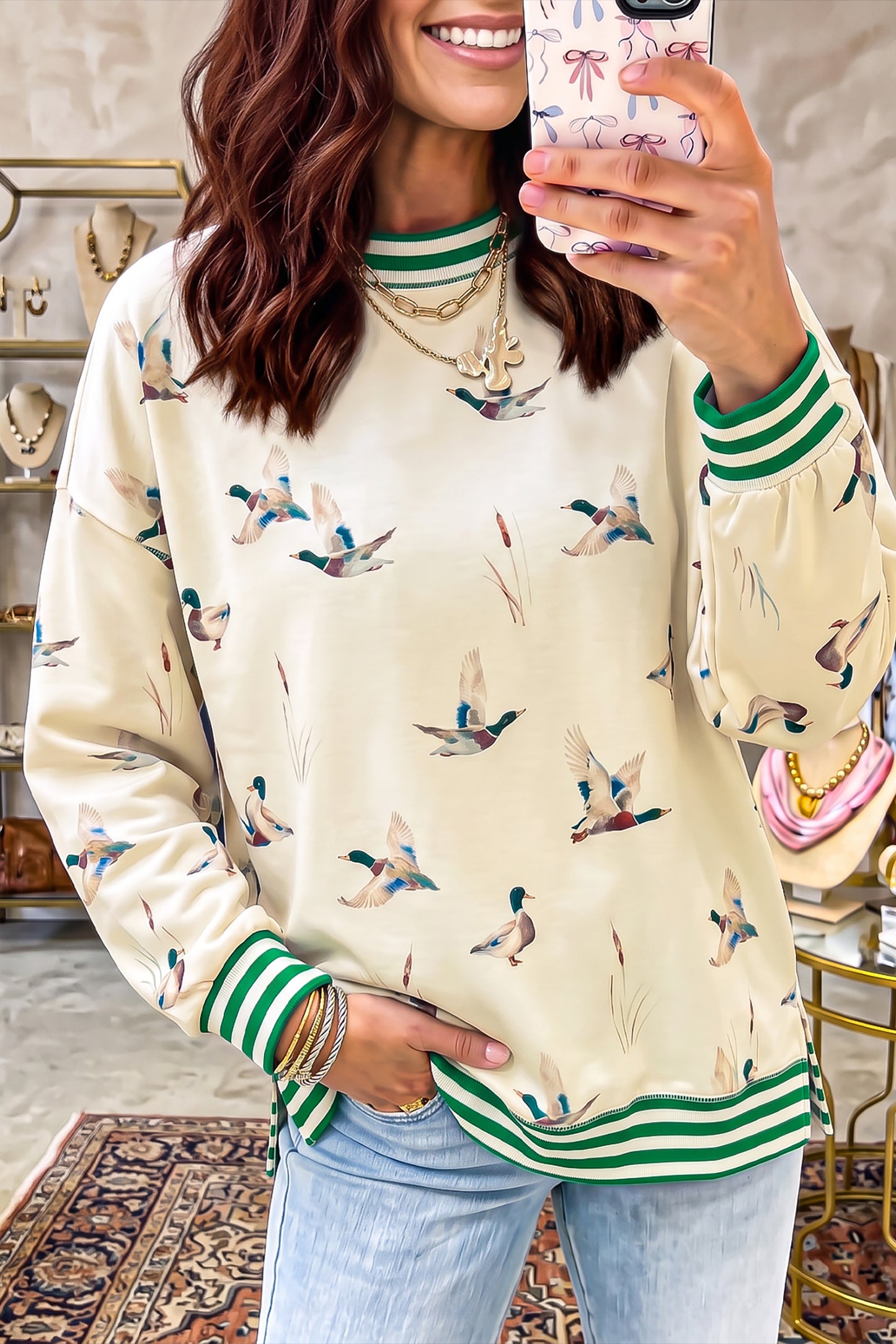 Marsh Duck Stripe Sweatshirt