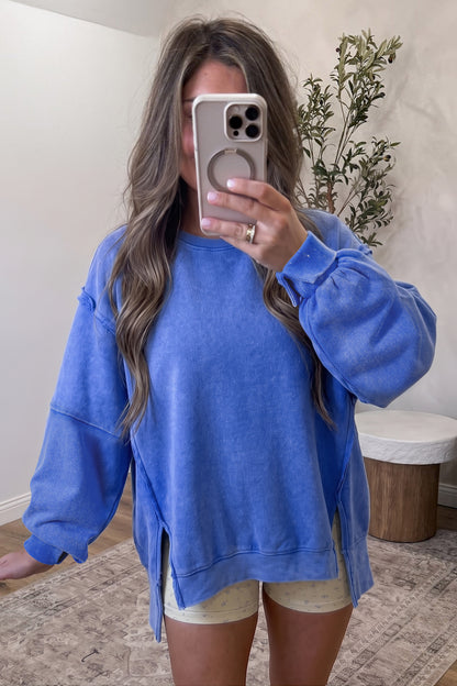 Blue Skies Mineral Wash Tunic Sweatshirt