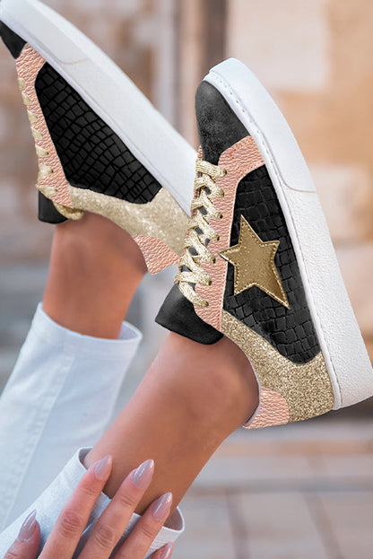 Starlight Glitter Star Lace-Up Sneakers