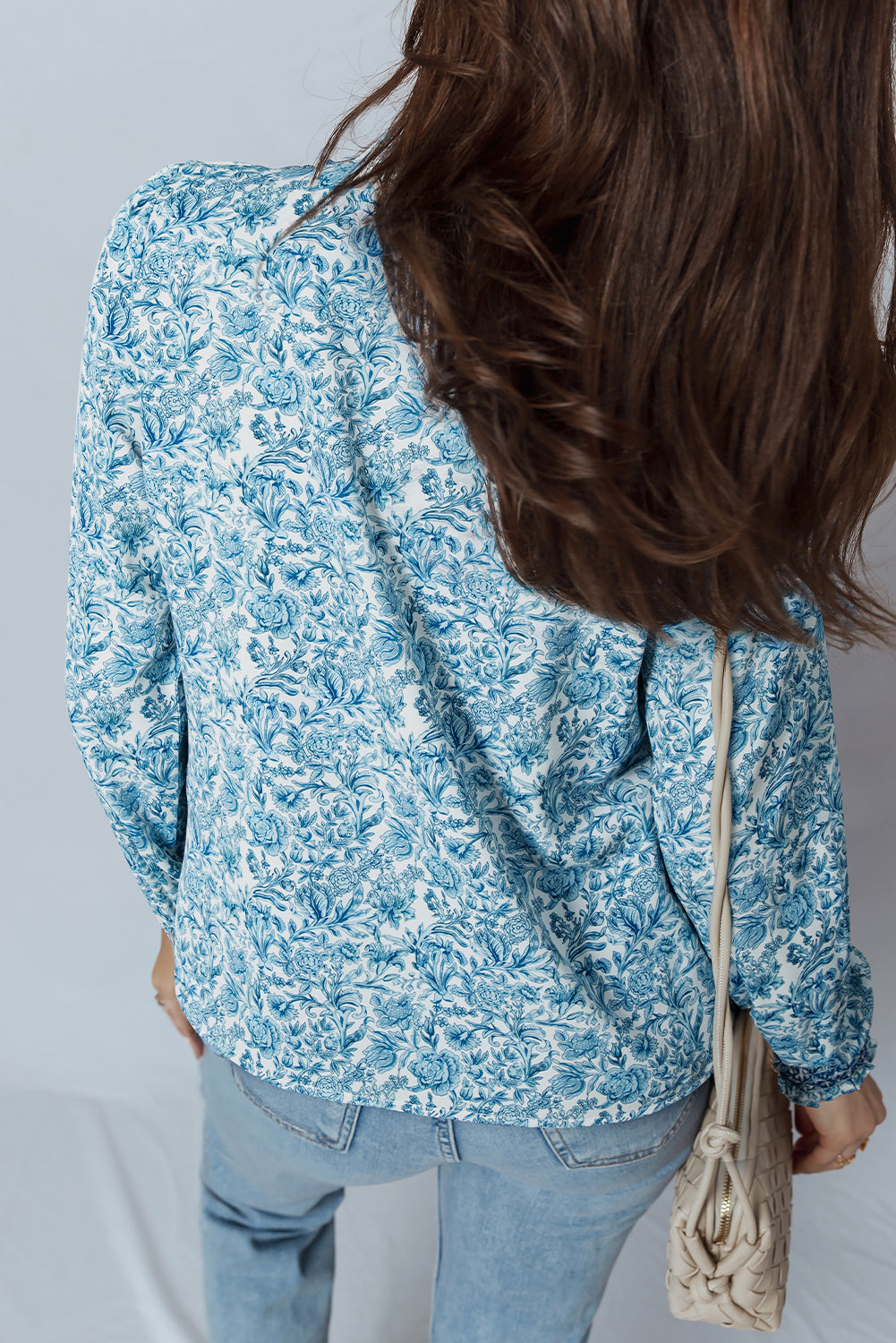 Allover Floral Puff-Sleeve Shirt