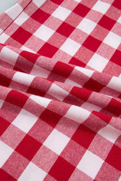 Gingham Plaid Tie-Waist Pants