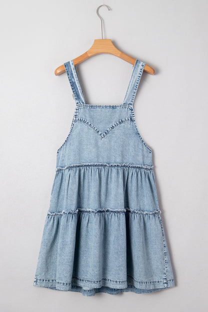 Meadow Tiered Overall Denim Dress