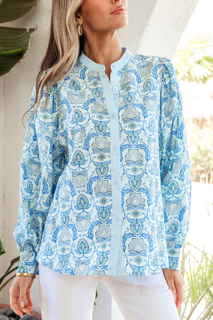 Paisley Puff-Sleeve Shirt