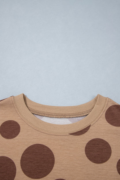 Khaki Polka Dot Relaxed Pant Set