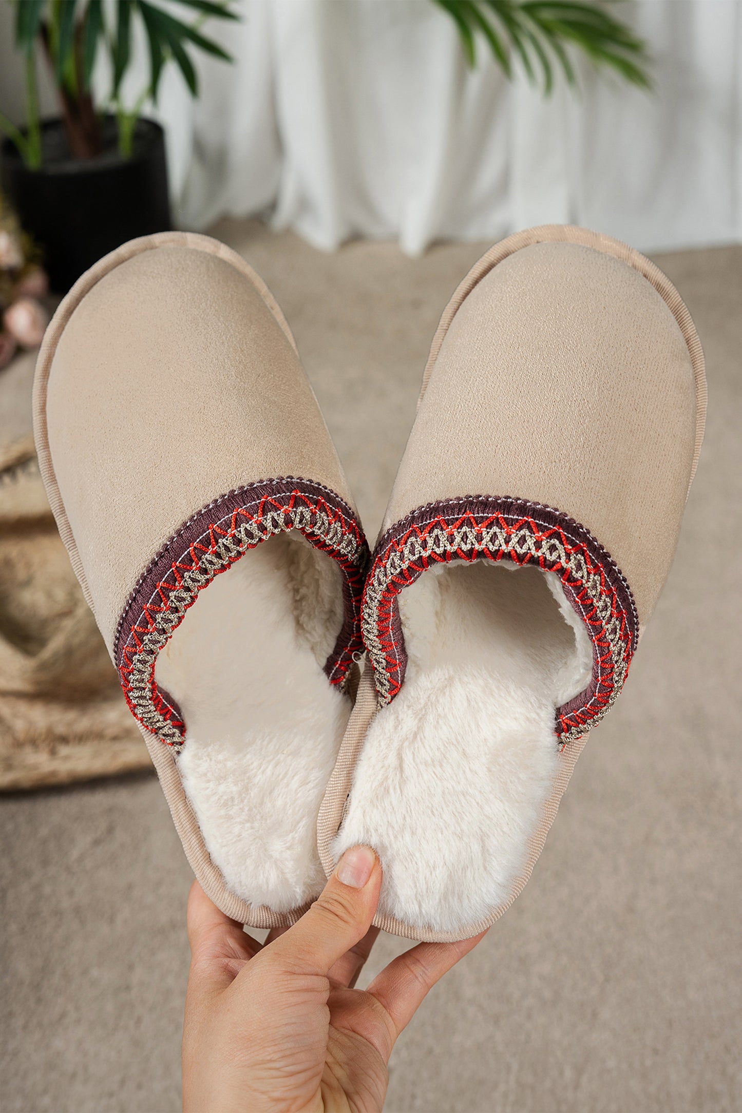 Hearth Faux Suede Plush Lined Slippers