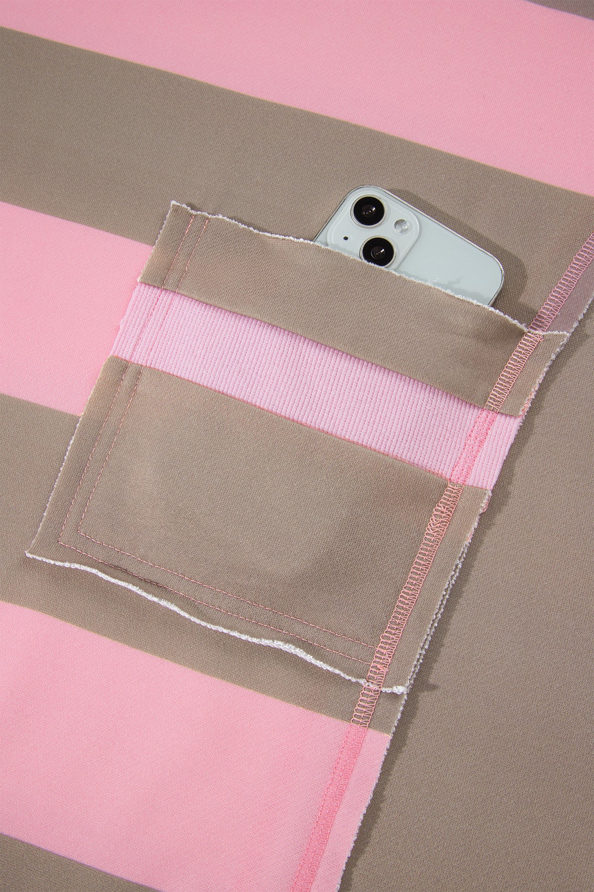Striped Colorblock Pocket Sweatshirt
