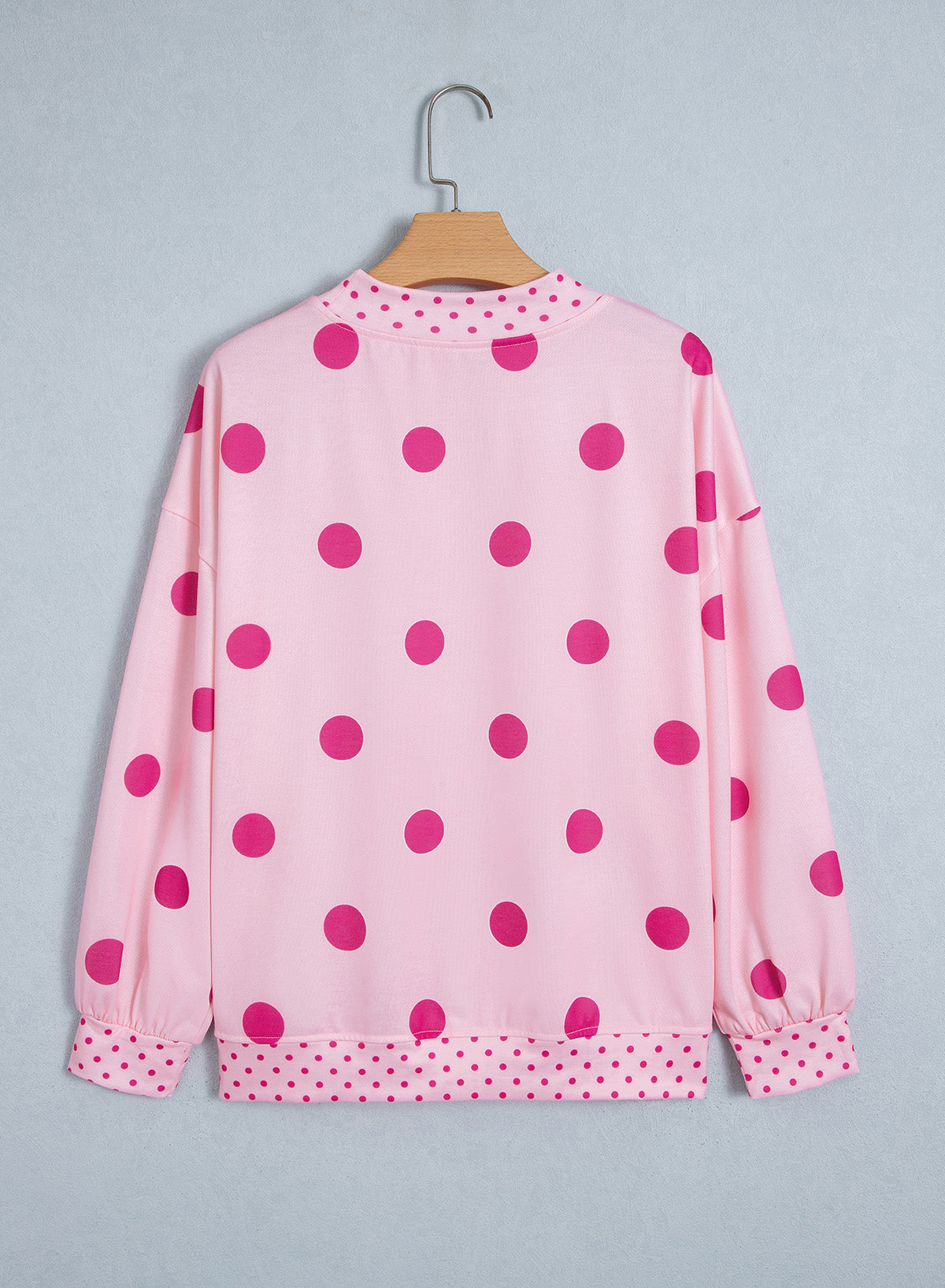 Polka Dot Contrast Tunic Sweatshirt