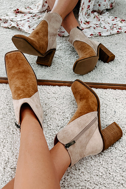 Desert Faux Suede Square Toe Boots
