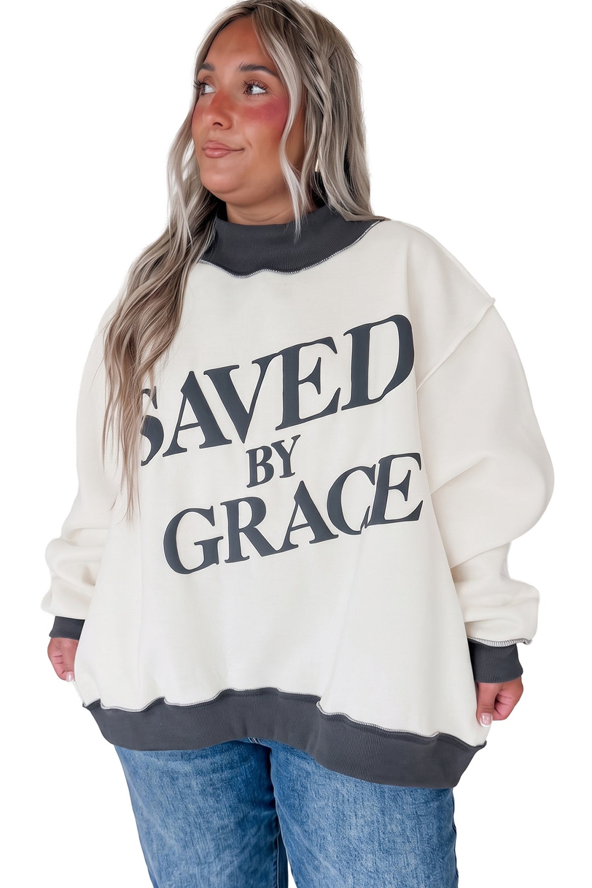 Saved by Grace Colorblock Sweatshirt