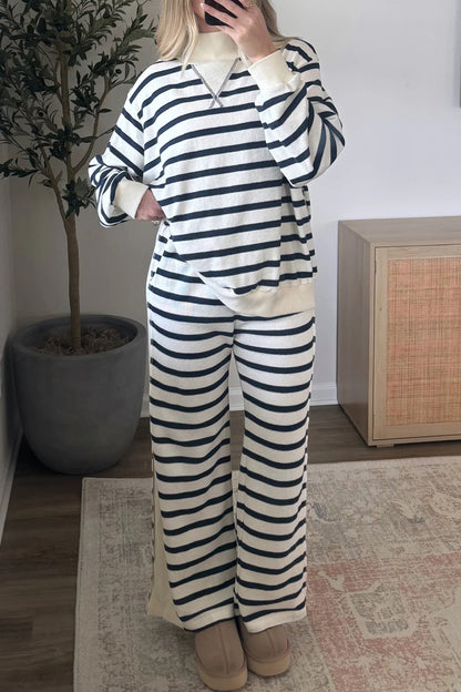 Coastal Stripe Ribbed Pant Set