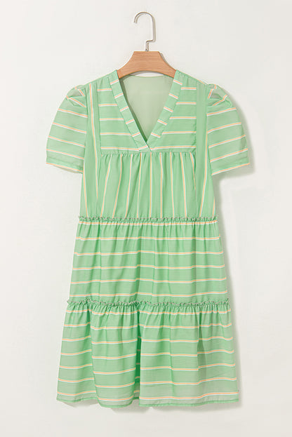 Sunlit Striped Frill Detail Dress