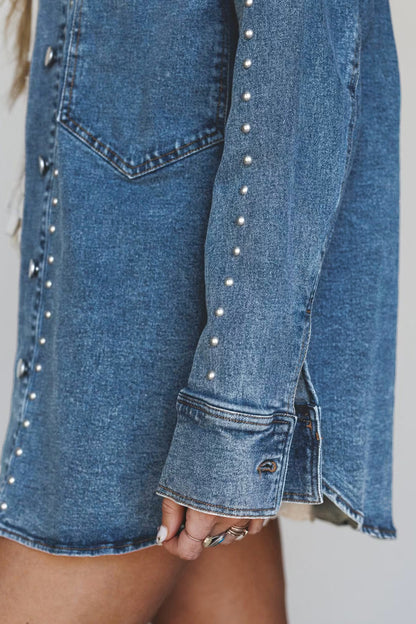 Sail Blue Western Rivet Denim Jacket