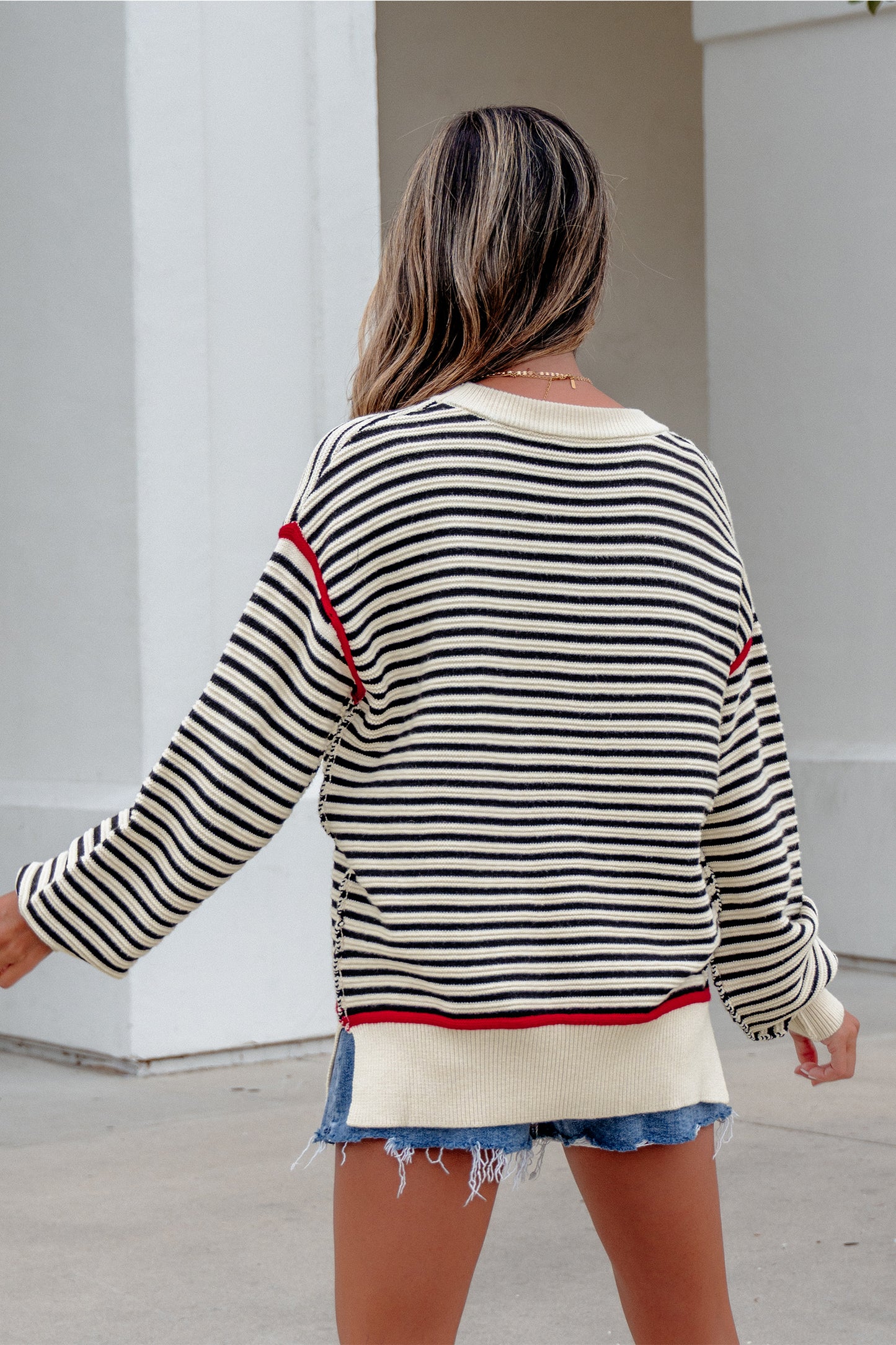 Fireside Stripe Drop Shoulder Sweater