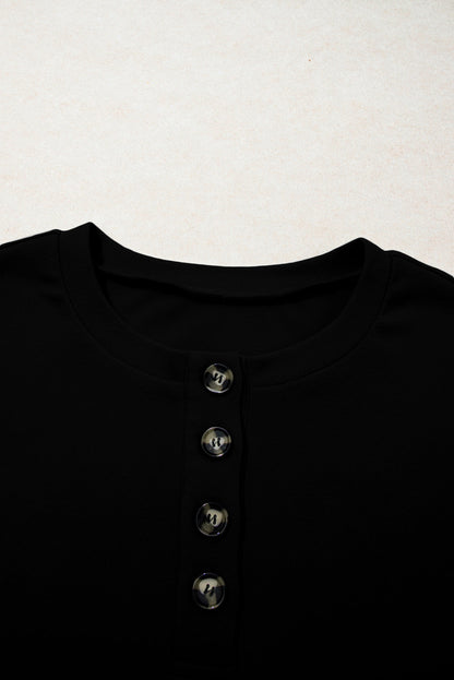 Plus Size Buttoned Henley Sweatshirt — product image 4