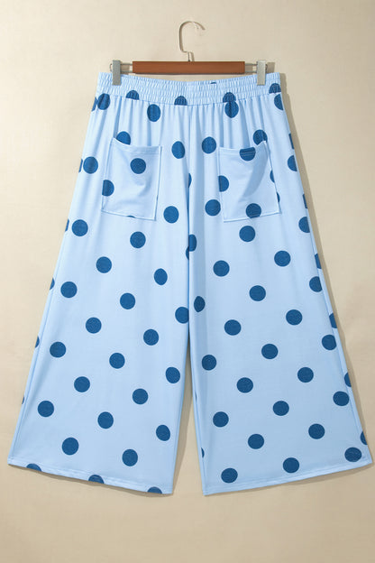 Daybreak Polka Dot Plus Size Wide Leg Pants