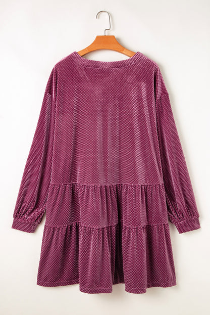 Meadow Mauve Velvet Tiered Dress