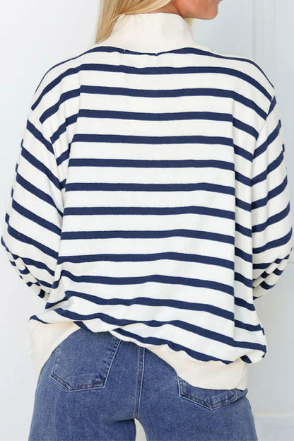 Striped Sequin Rugby Sweatshirt