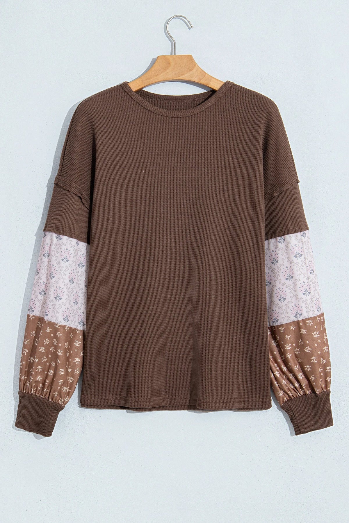 Plus Size Floral Patchwork Waffle-Knit Top — product image 2
