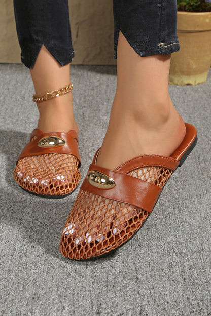 Market Day Mesh Flat Slippers