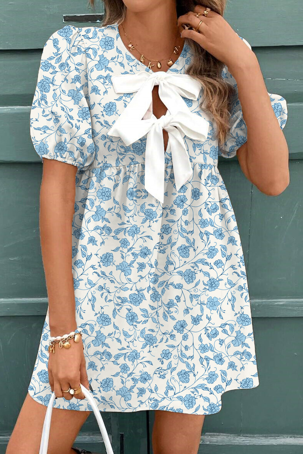 Bluebell Floral Bow Mini Dress