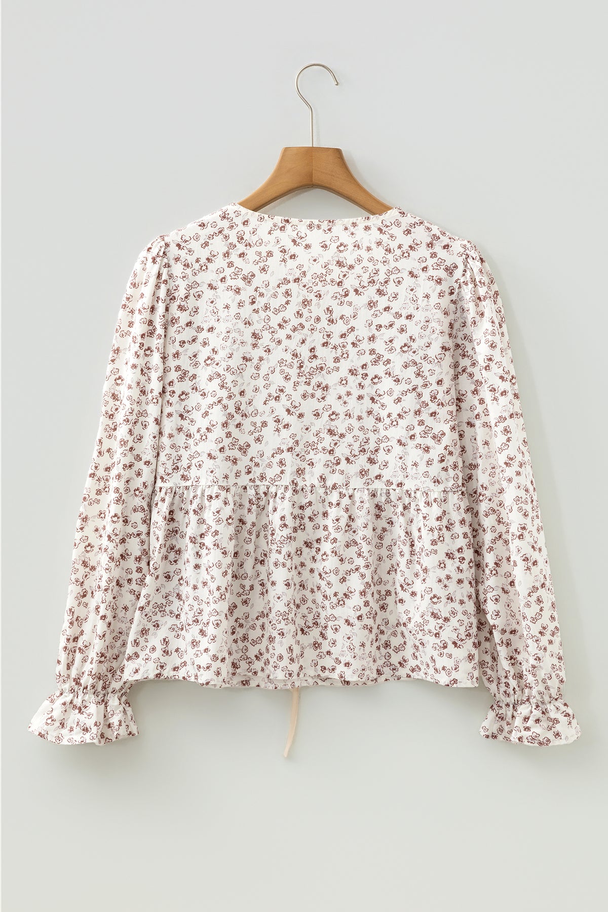 Floral Tie-Front Peplum Blouse