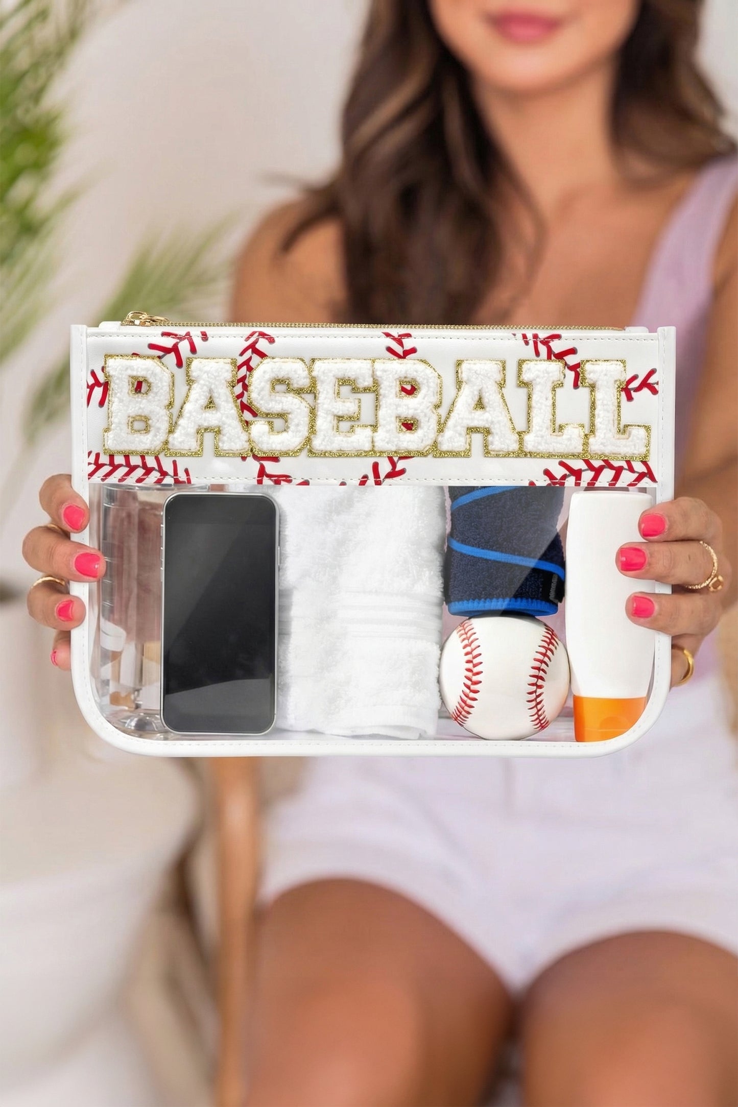 Ballpark Baseball Game Day Clear Bag