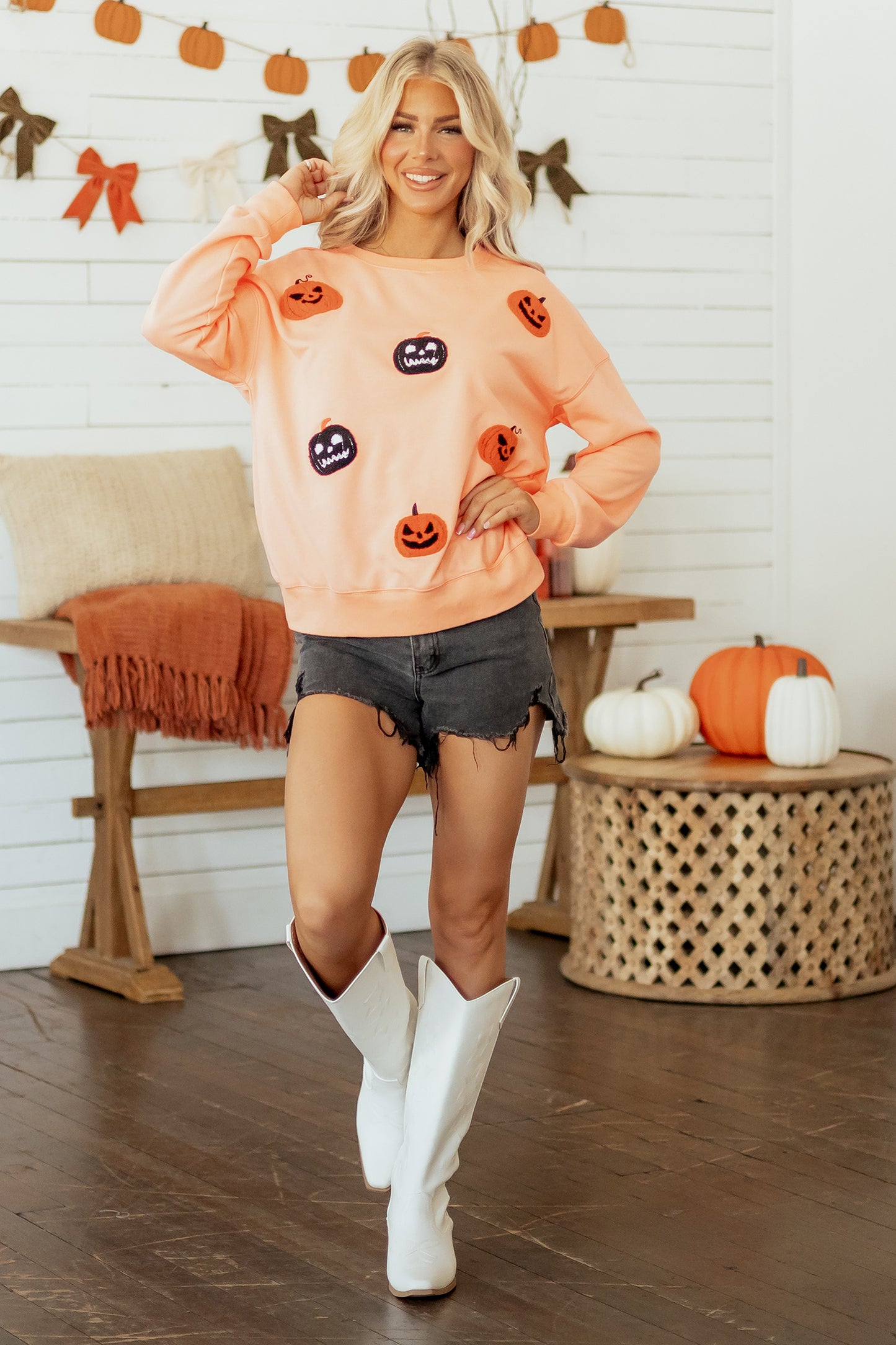Pumpkin Patch Embroidered Sweatshirt