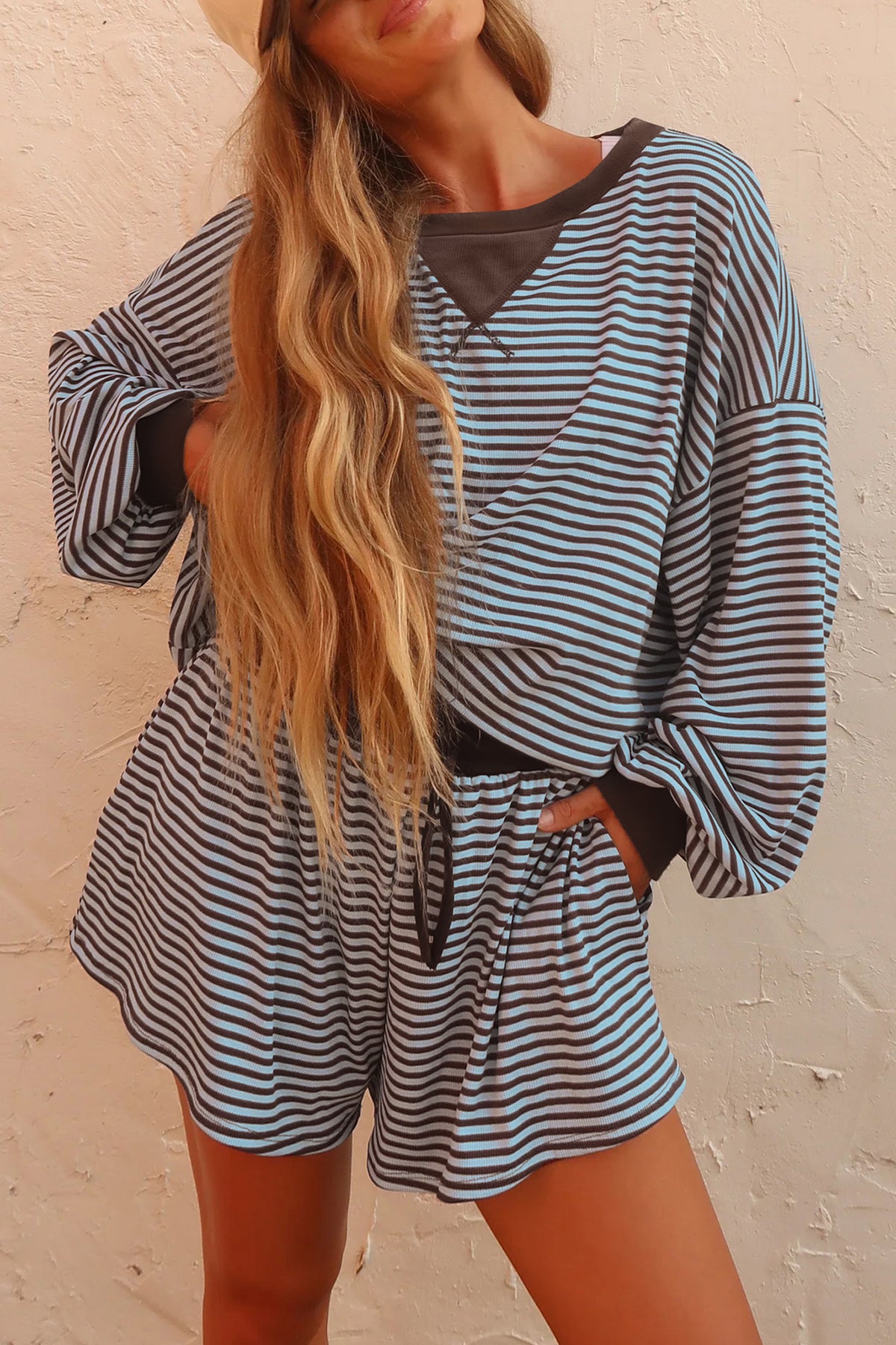 Weekend Stripe Shorts Set