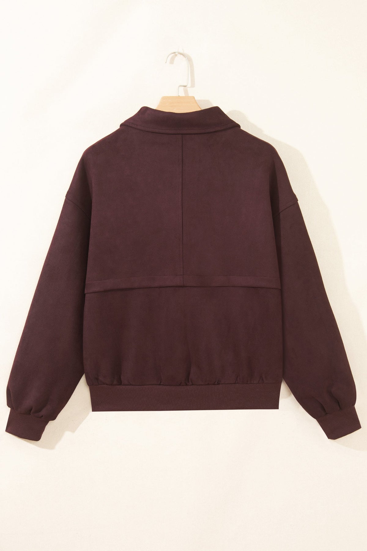 Faux Suede Zip-Up Collared Jacket — product image 3