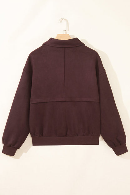 Faux Suede Zip-Up Collared Jacket — product image 3