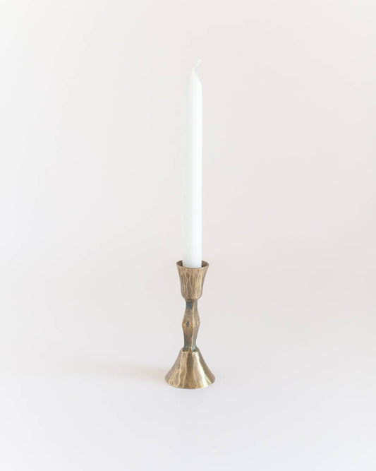 Low Diamond Hand-Forged Iron Taper Holder