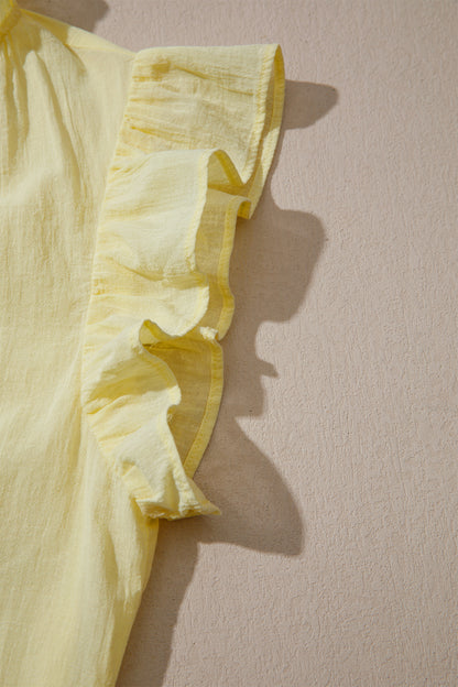 Ruffle-Trim Sleeveless V-Neck Top
