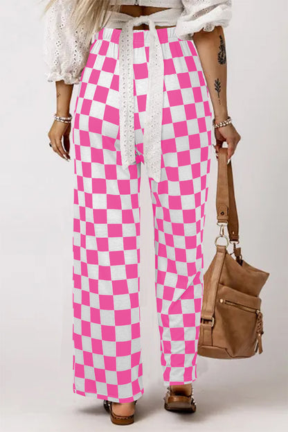 Wild Card Checked Wide Leg Pants
