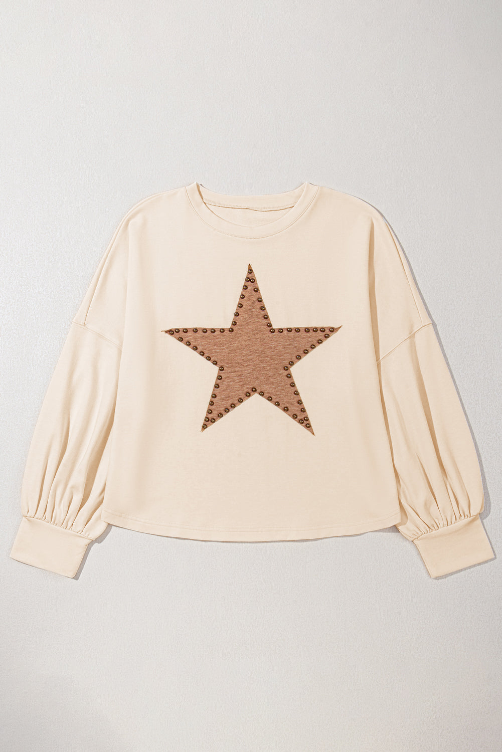 Beige Studded Star Tee