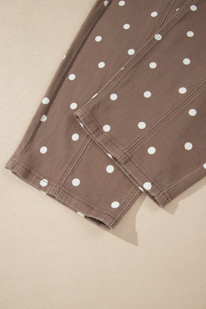 Peach Stand Polka Dot Barrel Jeans