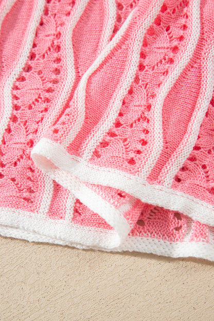 Cloud Nine Wavy Eyelet Knit Sweater