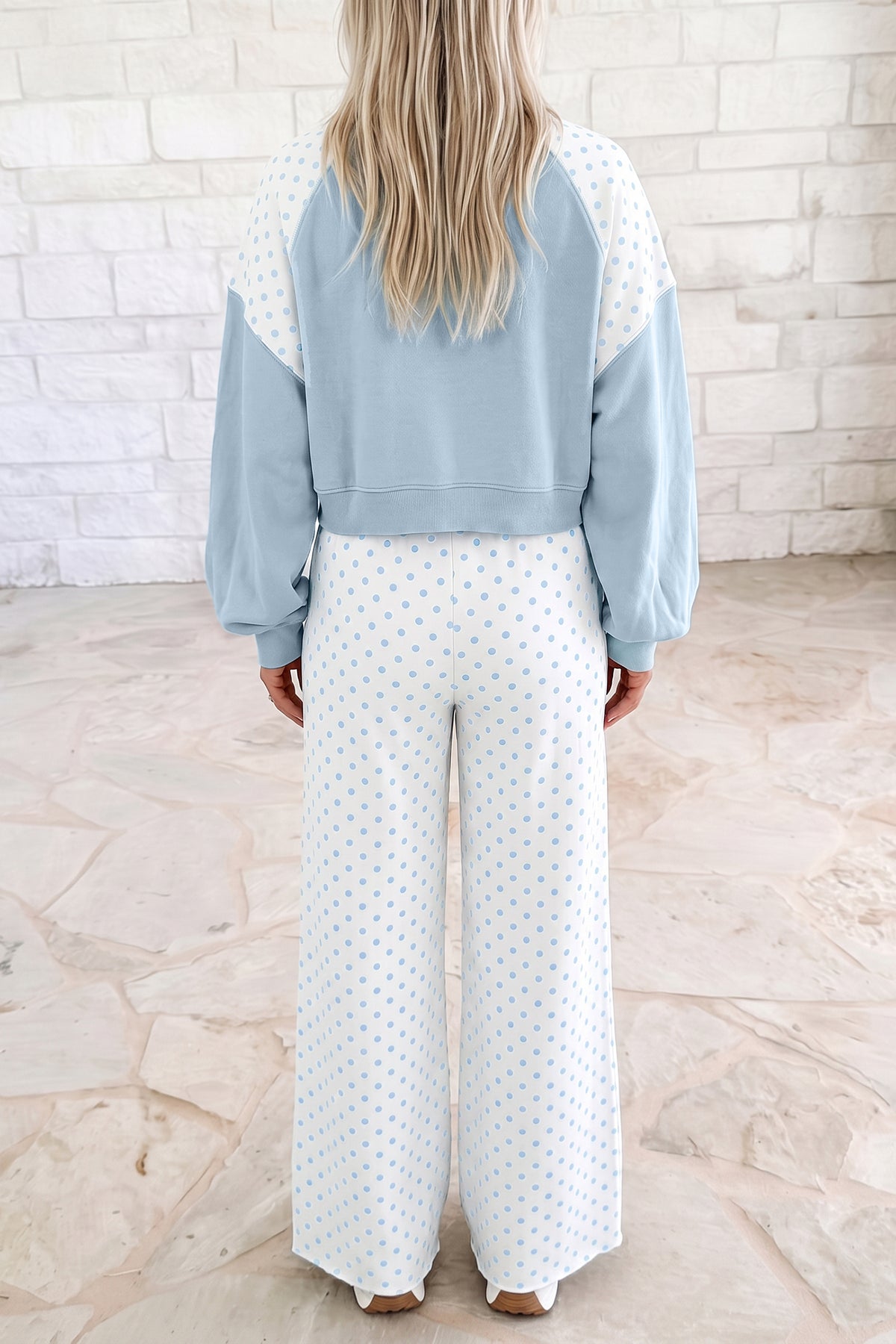 Polka Dot Colorblock Lounge Set