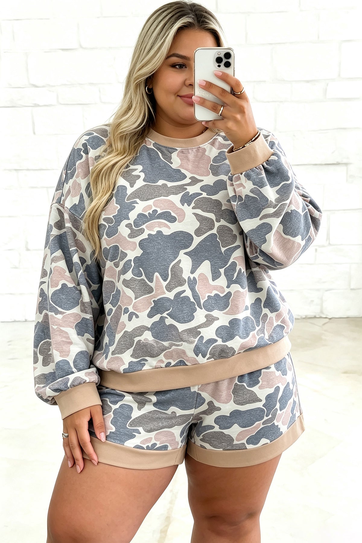 Camo Pullover & Shorts Set