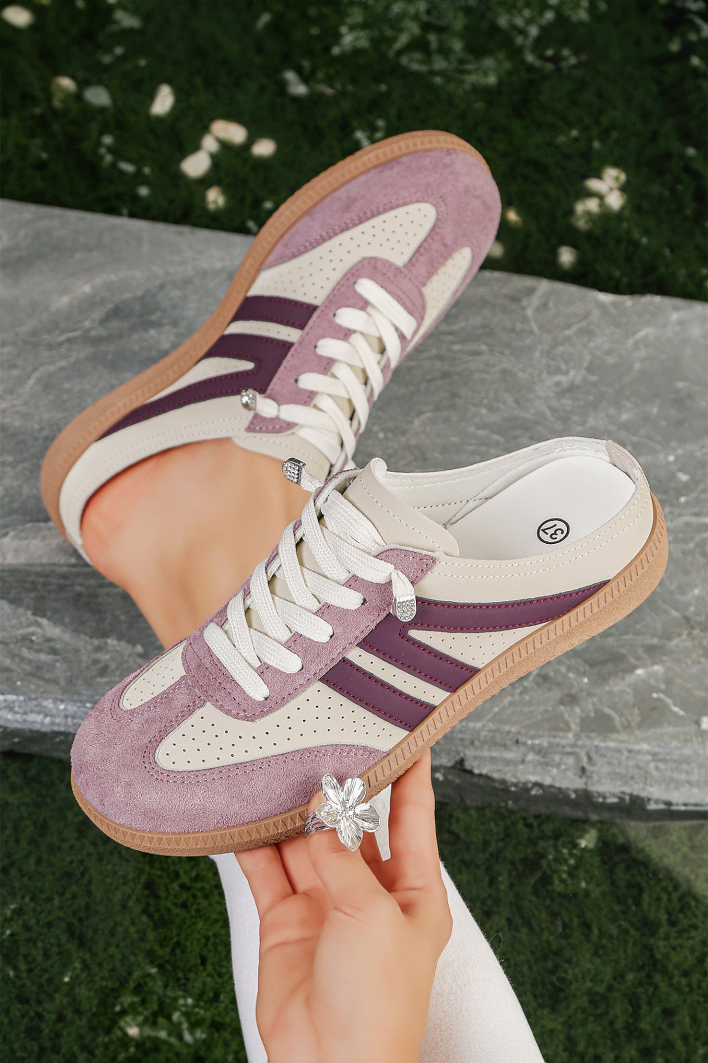 Sunlit Eyelet Faux Suede Sneakers
