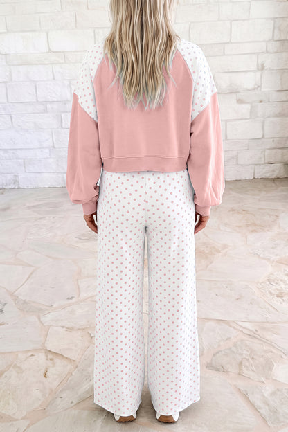 Polka Dot Colorblock Lounge Set