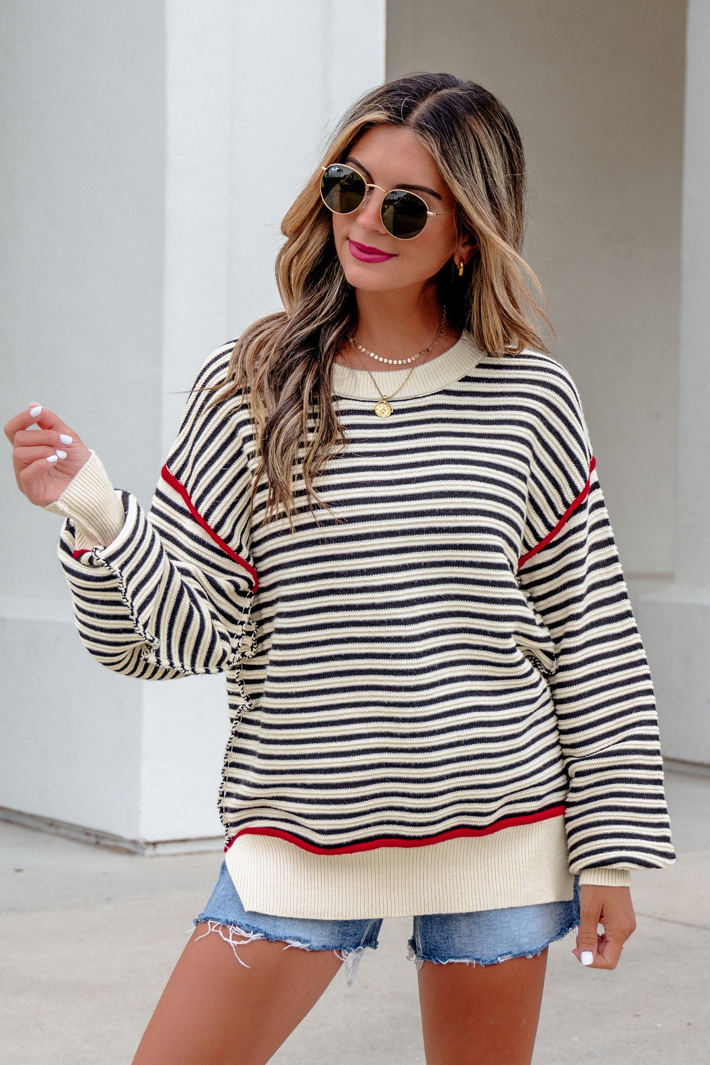 Fireside Stripe Drop Shoulder Sweater