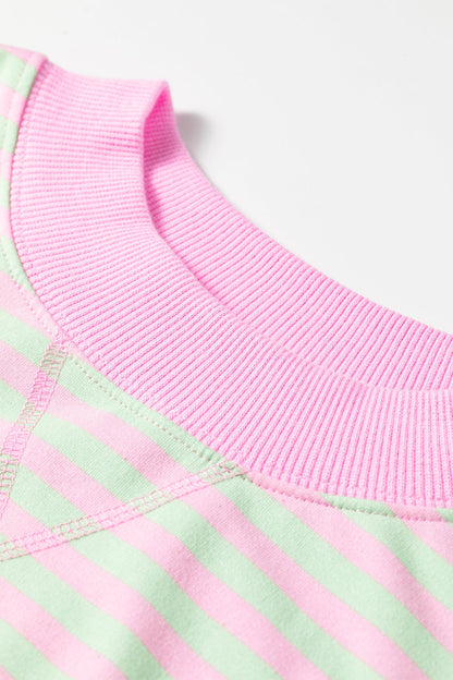 Striped Contrast-Trim Mock-Neck Sweatshirt — product image 4
