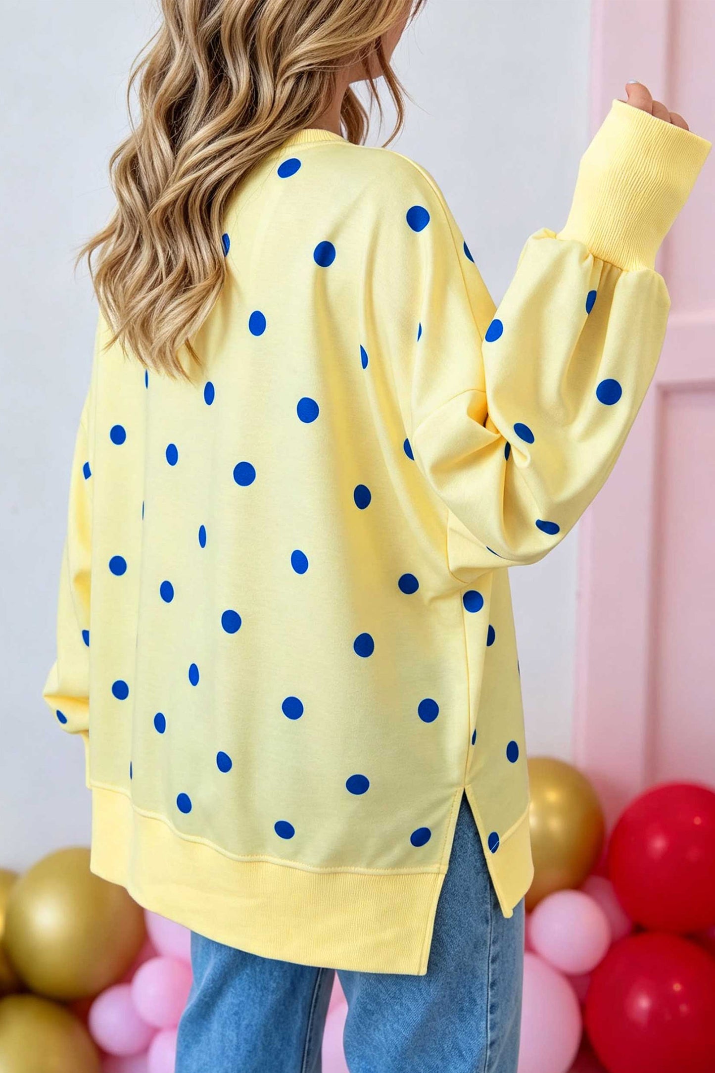 Sunny Side Polka Dot Pullover Top