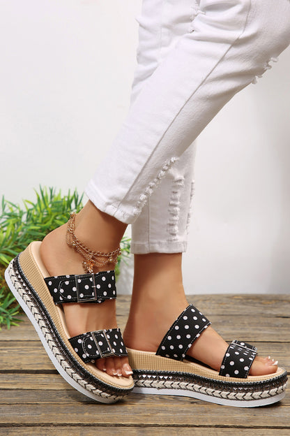 Front Porch Polka Dot Buckle Slippers