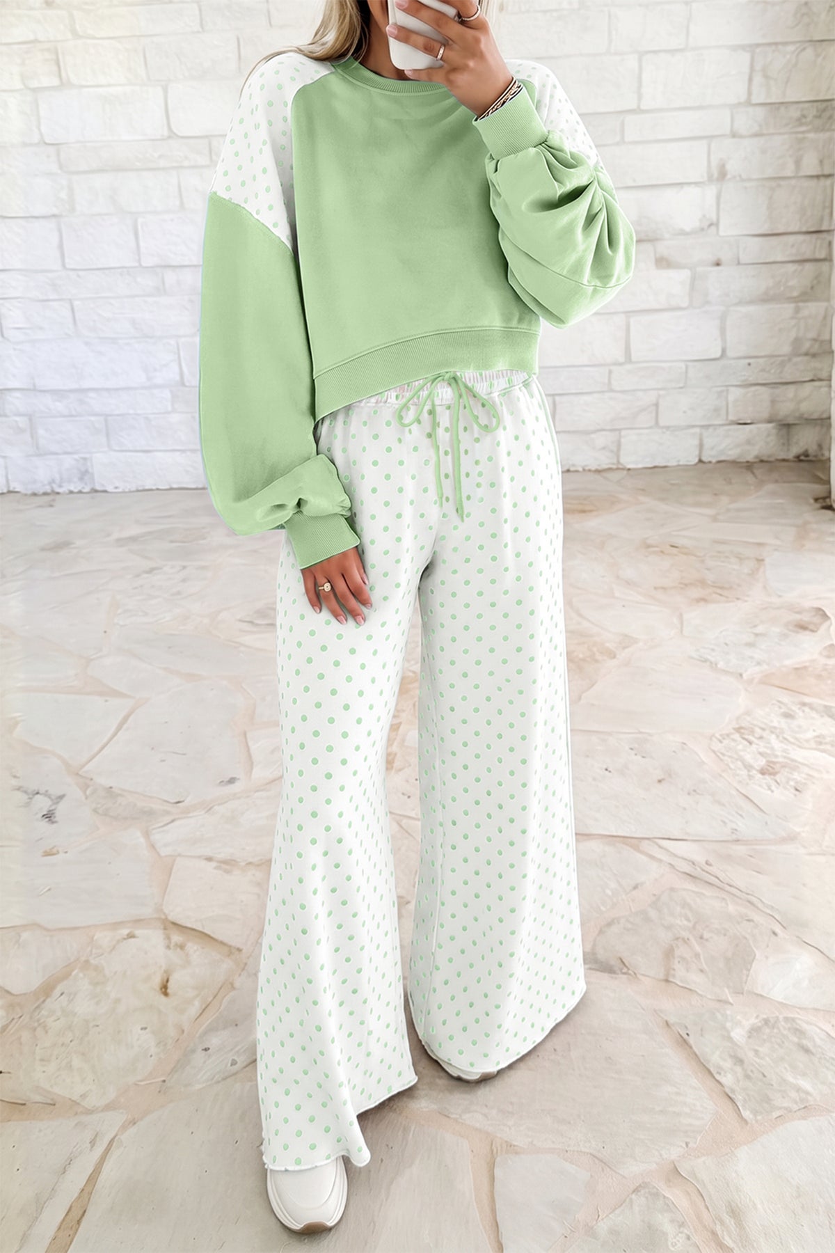 Polka Dot Colorblock Lounge Set